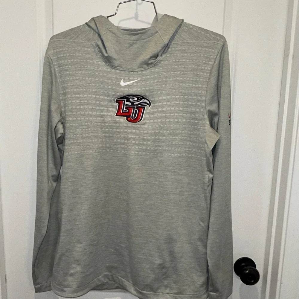 Nike Dri-FIT Liberty University Soccer Hoodie Mens M Gray LU Flames NCAA